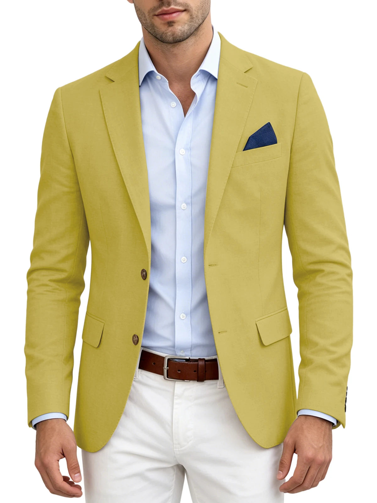 Blazer homme en lin mélangé, 2 boutons – CLEVI Paris