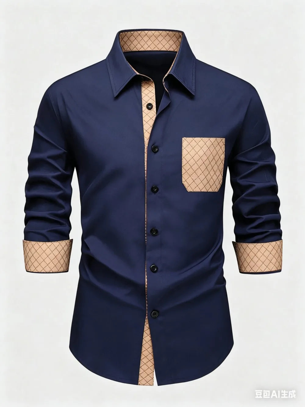 Chemise homme à pois et détails contrastés – CLEVI Paris