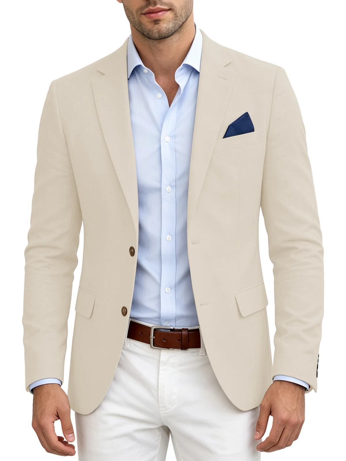 Blazer homme en lin mélangé, 2 boutons – CLEVI Paris