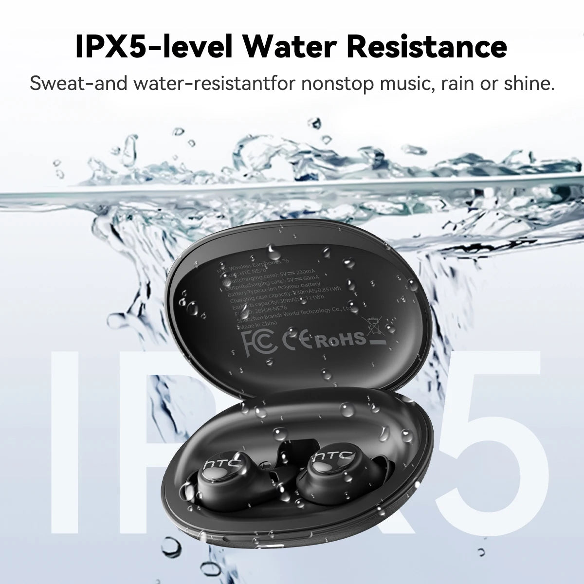 Écouteurs Open-Ear HTC NE76 Bluetooth 5.4 ENC IPX6 HiFi – CLEVI Paris