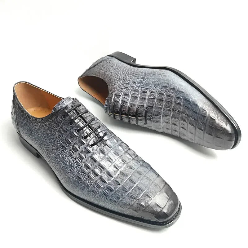Oxford Homme Cuir Croco – Mariage & Cérémonie Luxe