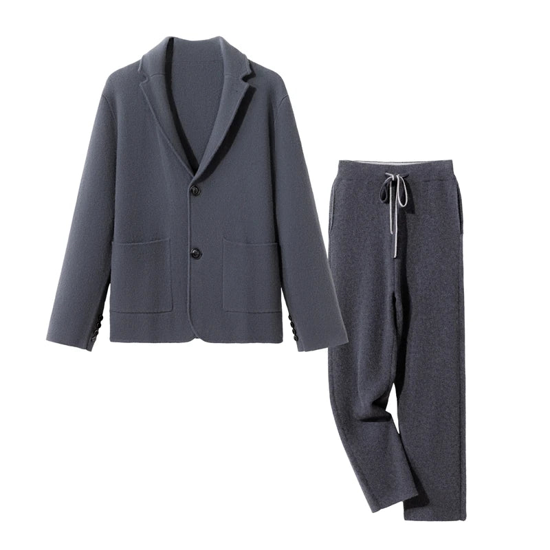 Ensemble homme cachemire col tailleur – CLEVI Paris