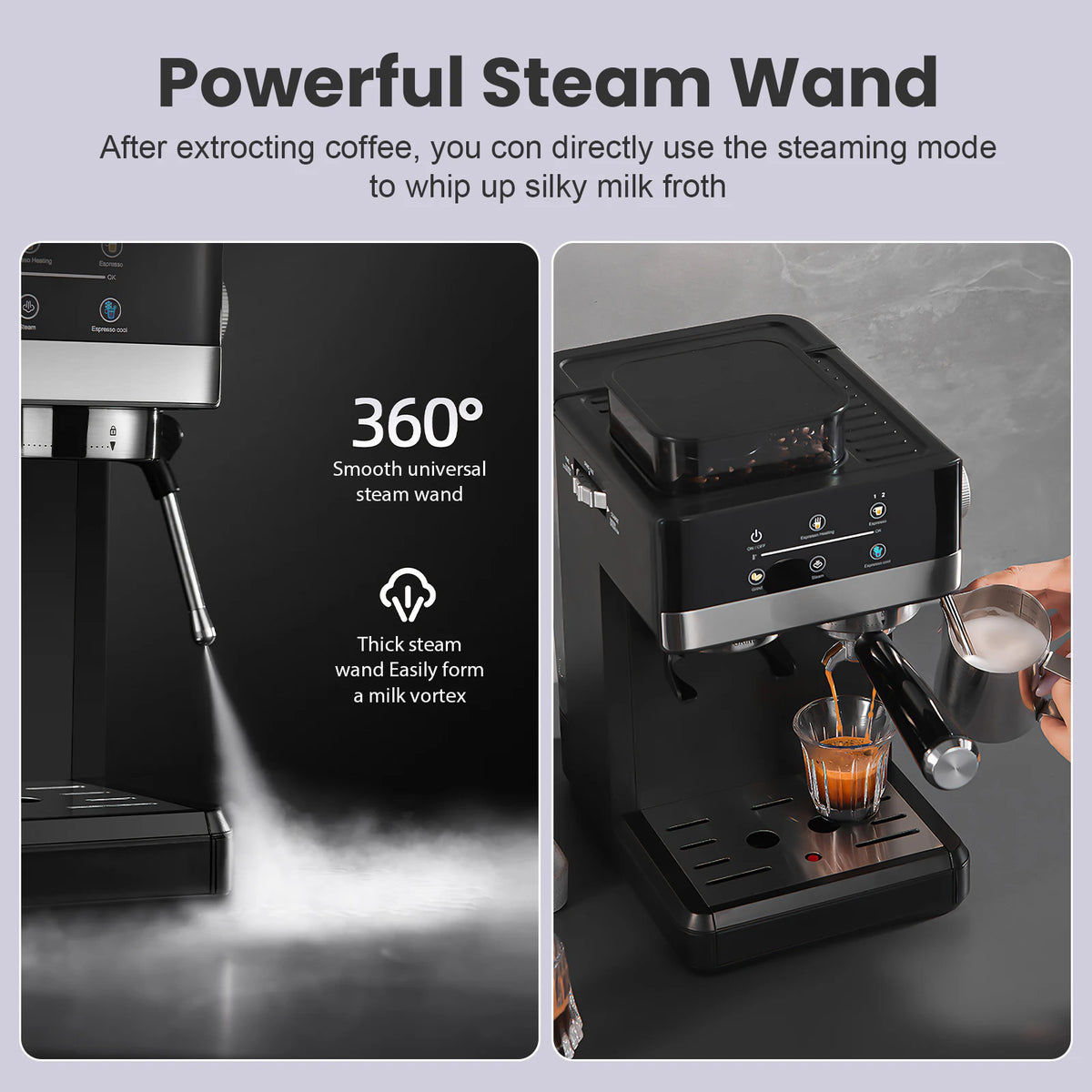 Machine expresso avec moulin intégré, écran tactile – CLEVI Paris