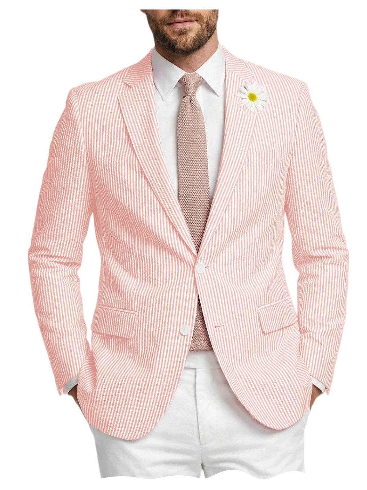 Blazer homme en tweed à chevrons, coupe droite – CLEVI Paris