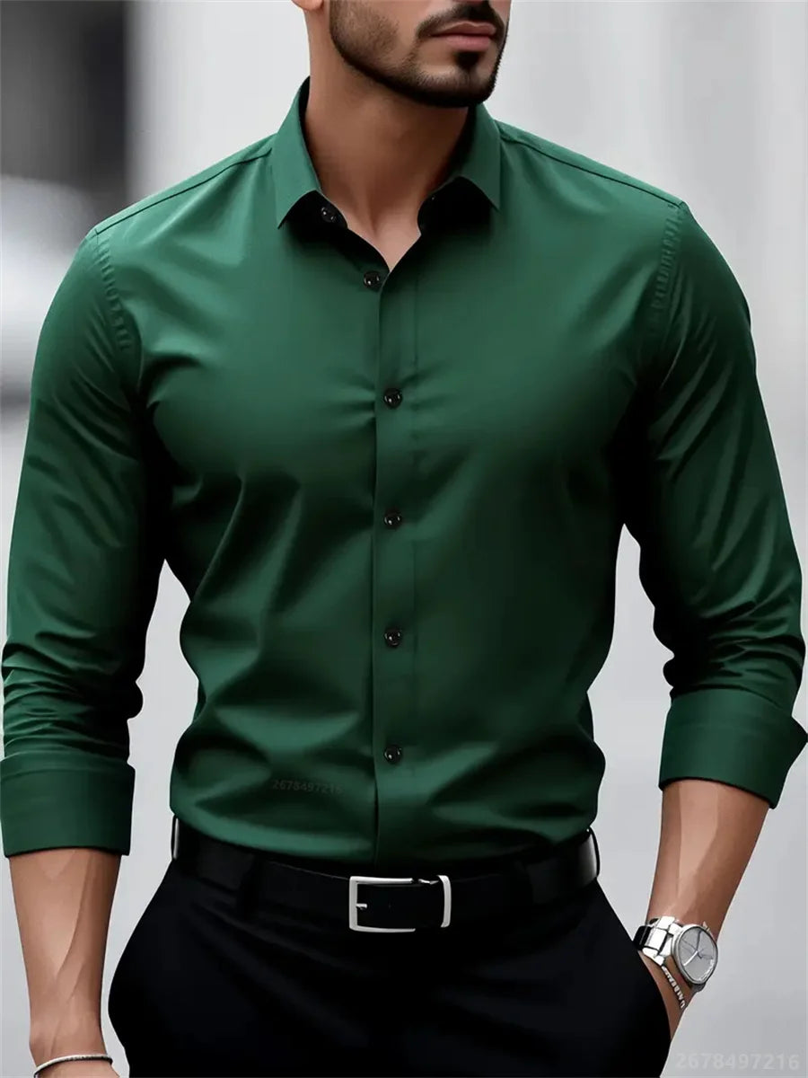 Chemise Homme en Polyester et Élasthanne – CLEVI Paris
