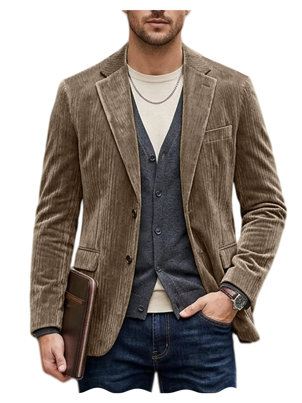 Blazer homme en velours côtelé, coupe ajustée – CLEVI Paris