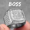 Bague Homme Punk Acier Inoxydable 316L Strass – CLEVI Paris