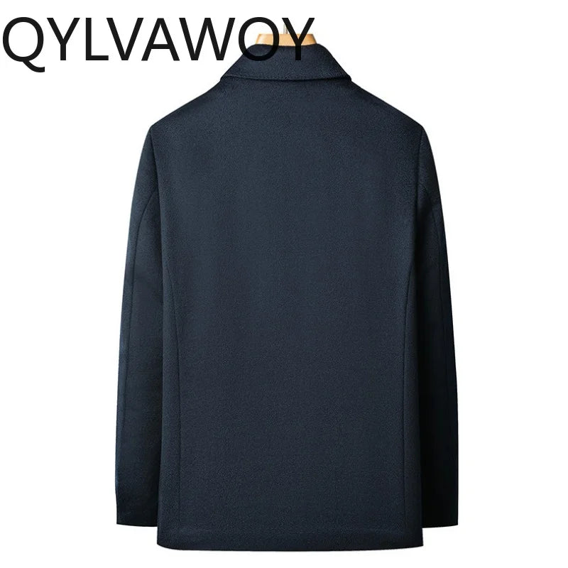 Veste homme laine et cachemire bleu foncé – CLEVI Paris
