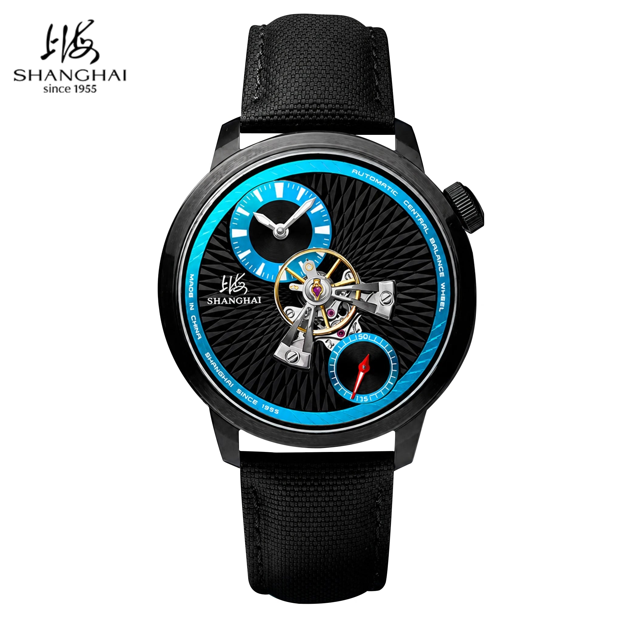 Montre Homme Mécanique Automatique Volant Central Sky Dome Verre Saphir Sphérique Étanche 5 Bars – CLEVI Paris