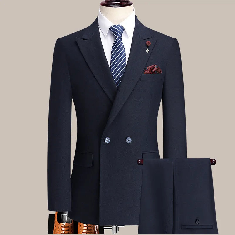 Costume homme croisé bleu – CLEVI Paris