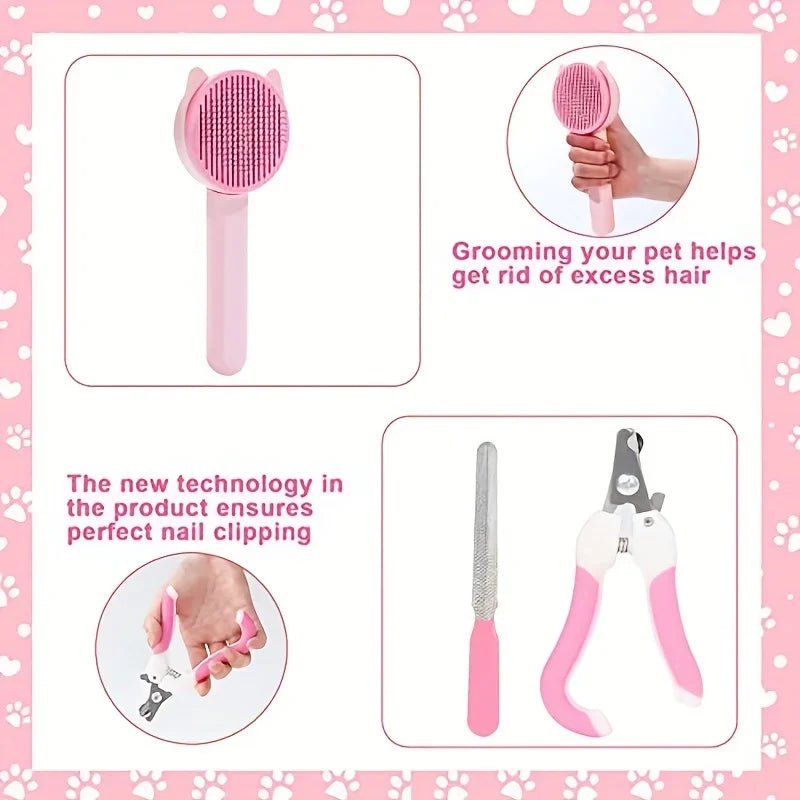 Kit de toilettage pour chat avec brosses – CLEVI Paris