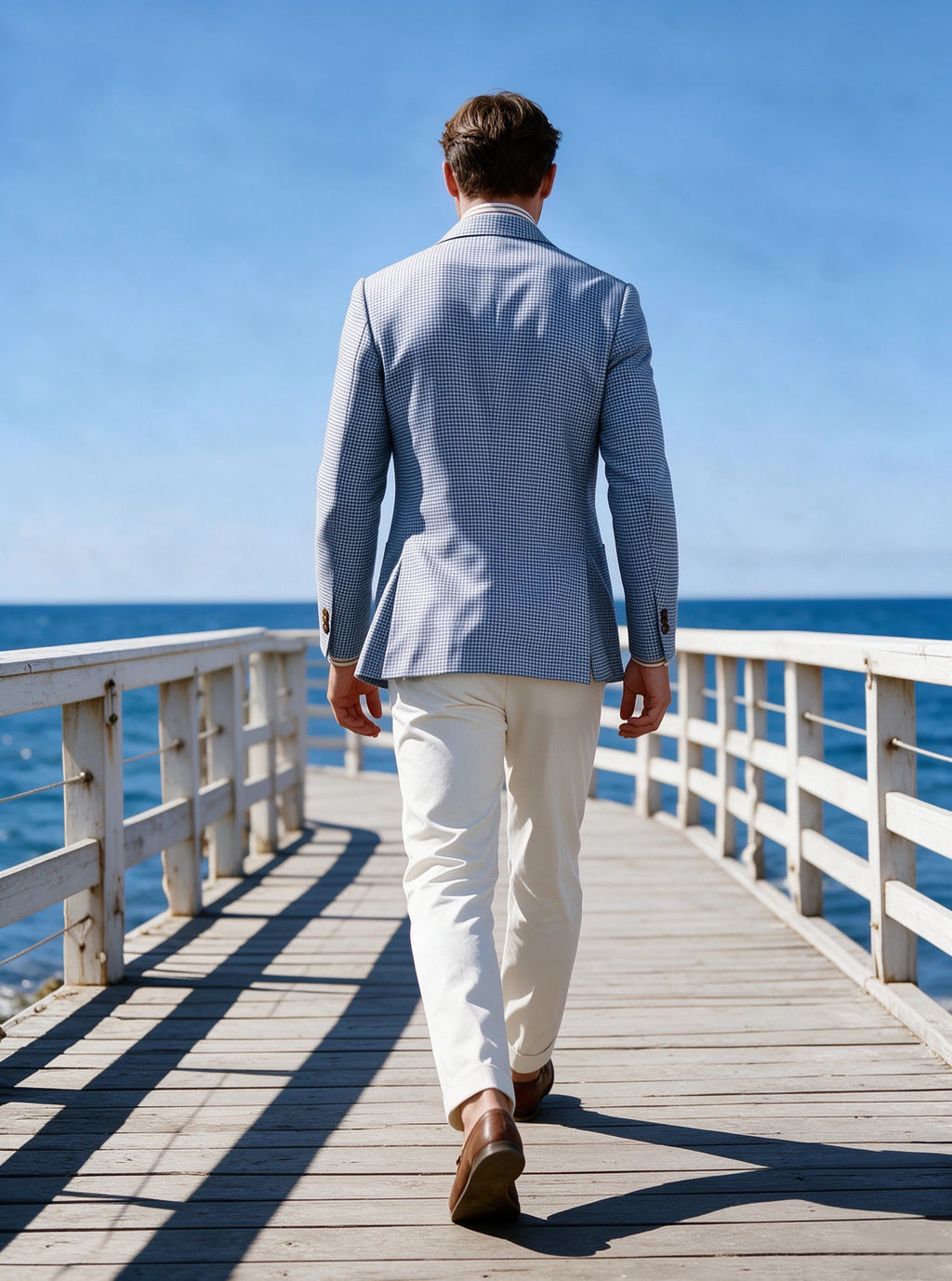 Blazer homme pied-de-poule à double boutonnage – CLEVI Paris
