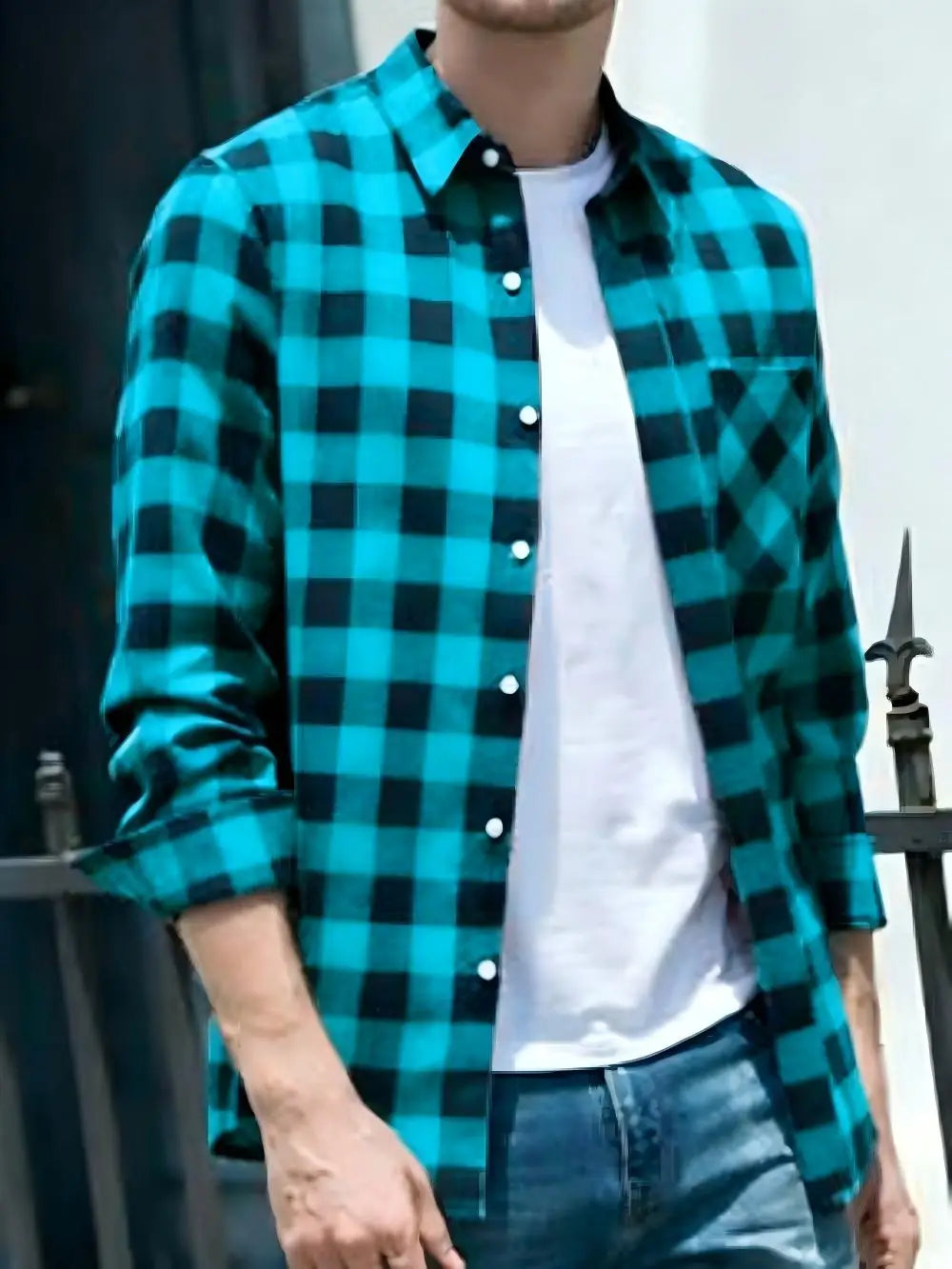 Chemise homme à carreaux en soie – CLEVI Paris
