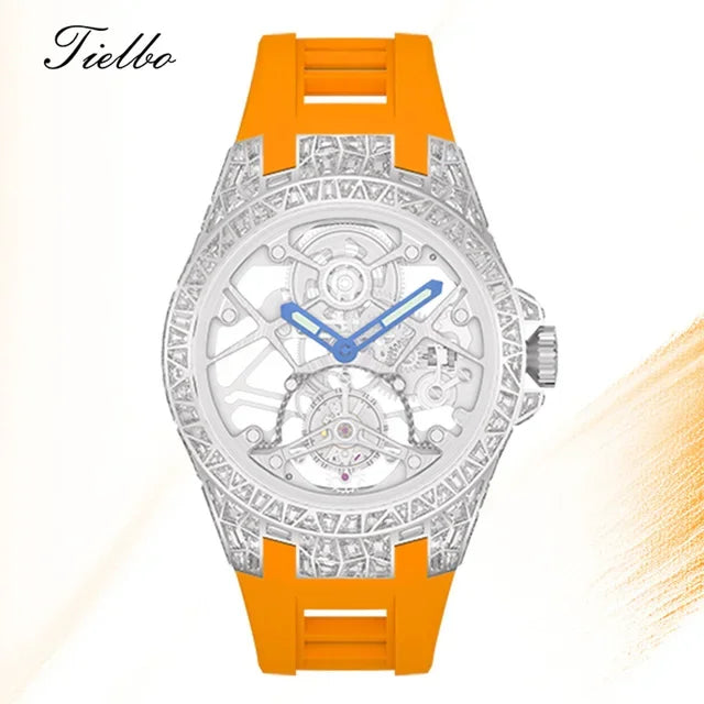 Montre Tourbillon Volant Cristaux Squelette Unisexe – CLEVI Paris