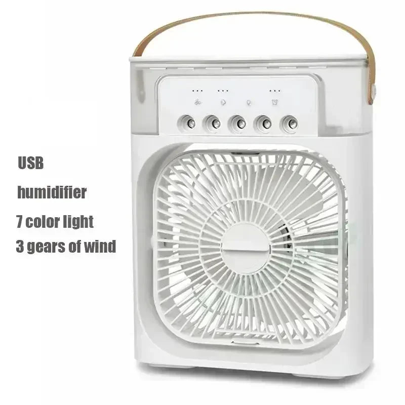 Ventilateur Brumisateur 3-en-1 Mini Climatiseur LED USB 600ml — CLEVI Paris