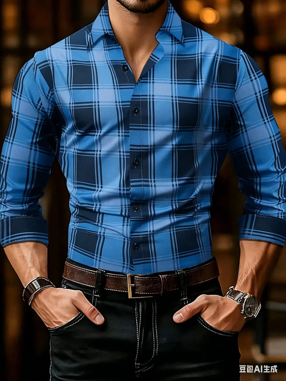 Chemise homme à carreaux casual business – CLEVI Paris