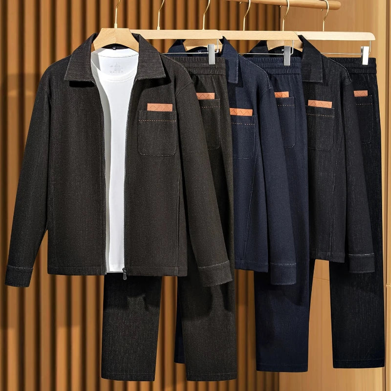 Ensemble homme Minglu zippé à col rabattu – CLEVI Paris