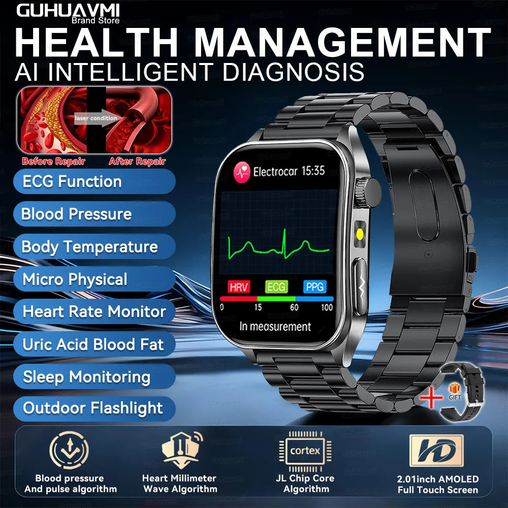 Montre GUHUAVMI E810 AMOLED Bluetooth – CLEVI Paris