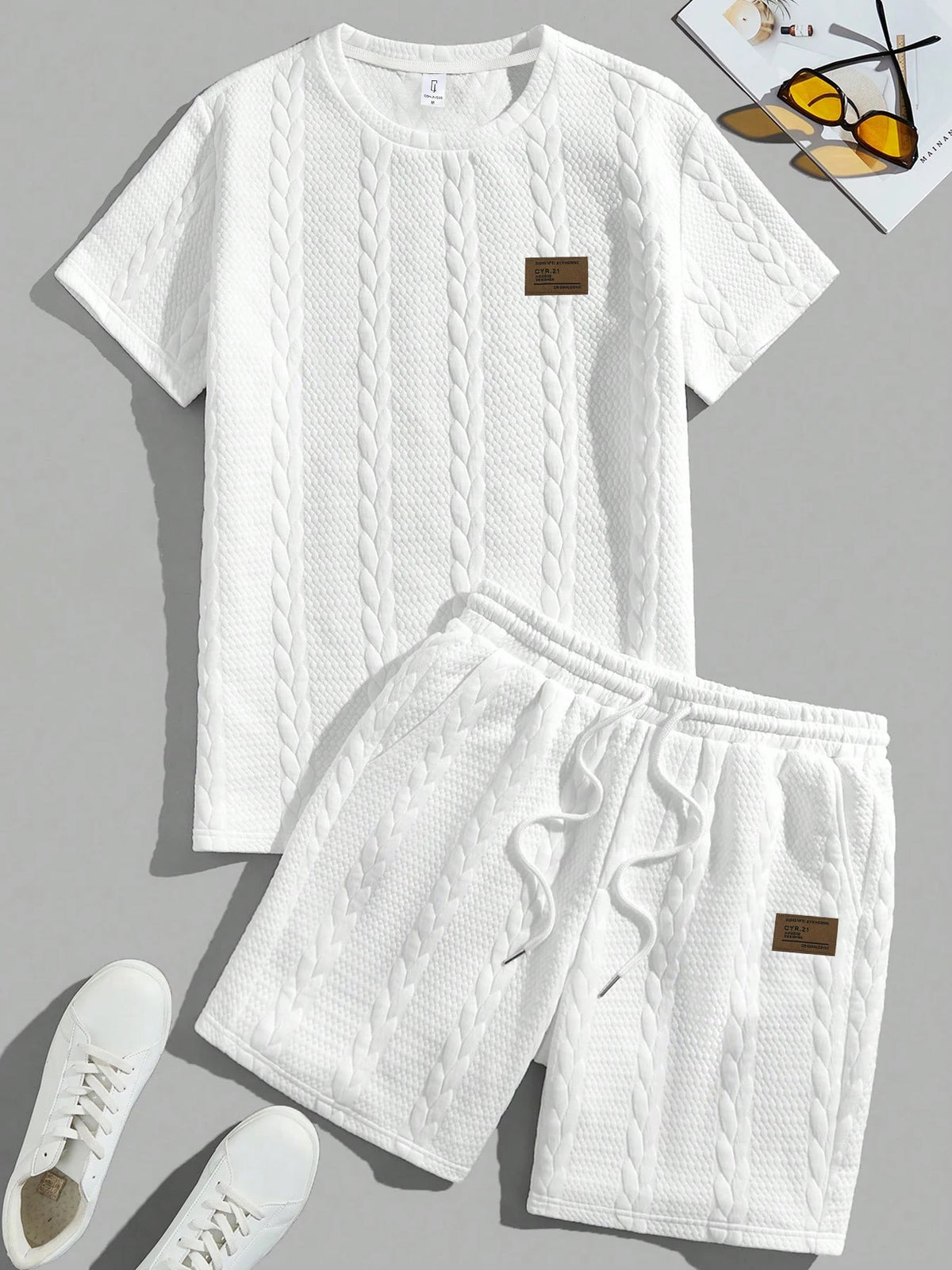 Ensemble homme t-shirt texturé et short ample – CLEVI Paris