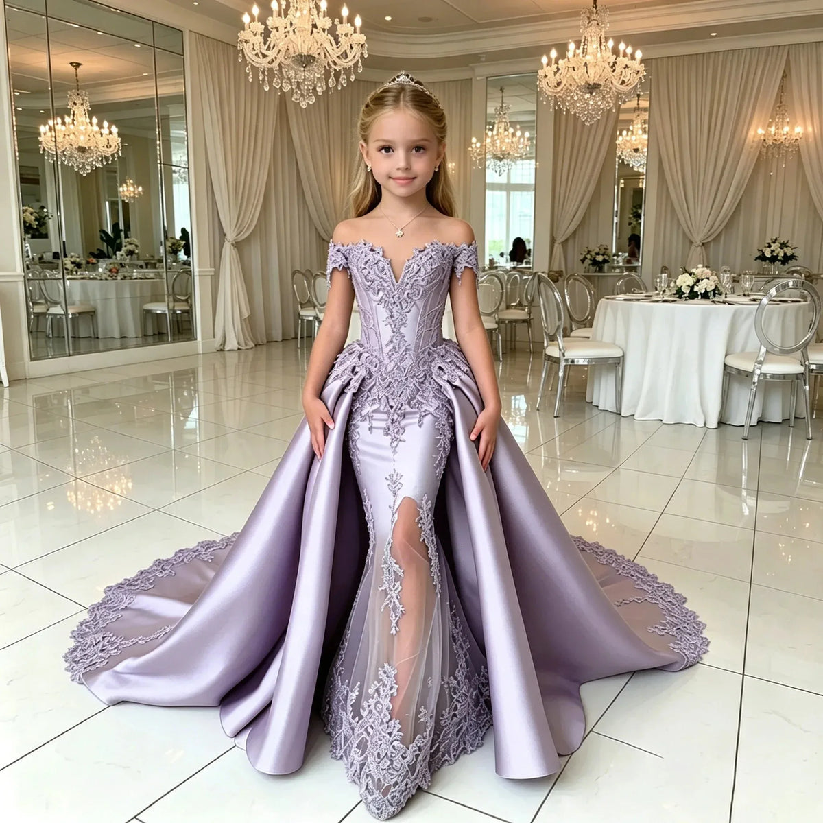 Robe cérémonie fille style princesse – CLEVI Paris