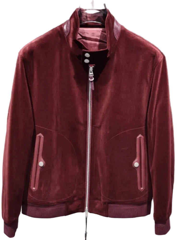 Blouson homme aspect velours à col montant – CLEVI Paris