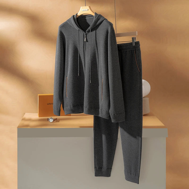 Ensemble homme cachemire à capuche – CLEVI Paris