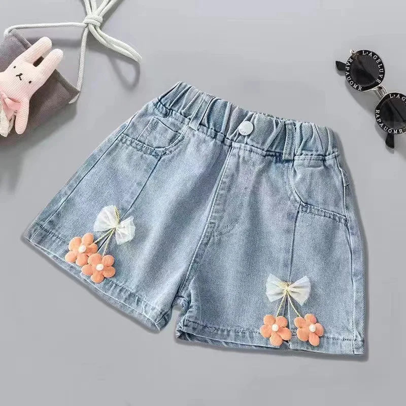 Short fille en jean à taille élastique – CLEVI Paris