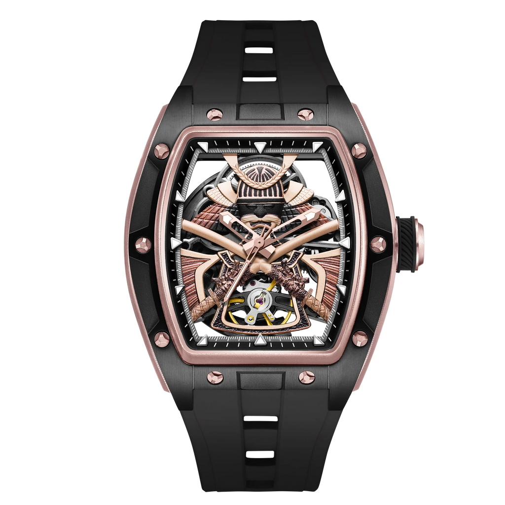 MEGIR 198-5 Montre Homme Automatique Squelette Tourbillon Silicone Lumineux 30M – CLEVI Paris
