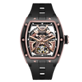 MEGIR 198-5 Montre Homme Automatique Squelette Tourbillon Silicone Lumineux 30M – CLEVI Paris