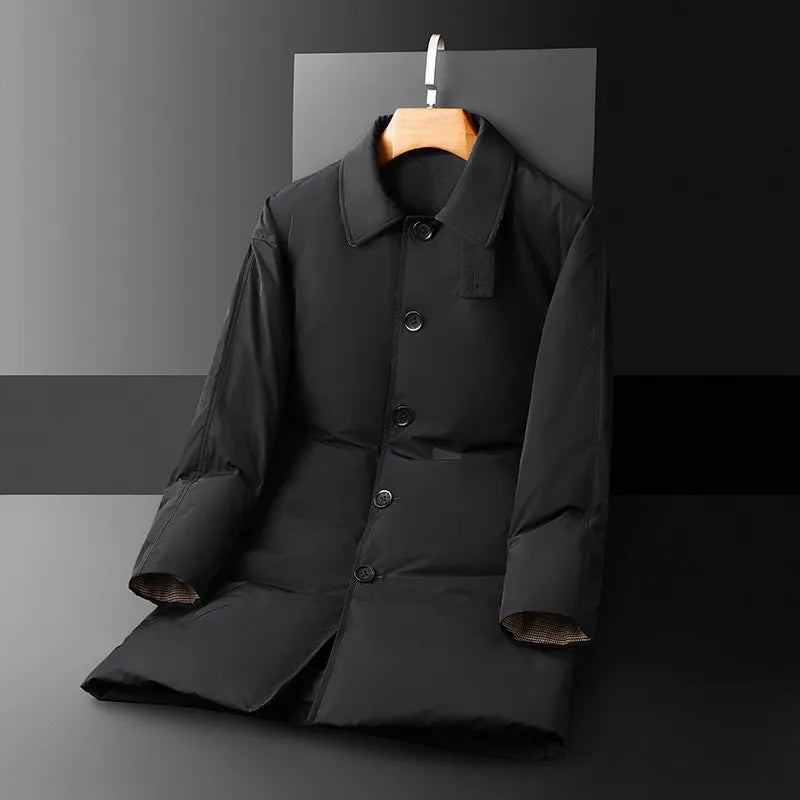 Manteau long homme en duvet de canard – CLEVI Paris