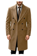 Manteau homme long croisé en laine mélangée – CLEVI Paris
