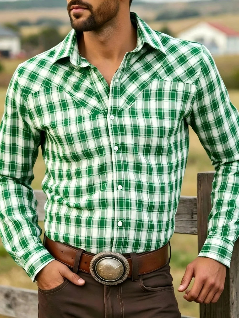 Chemise homme à carreaux manches longues – CLEVI Paris