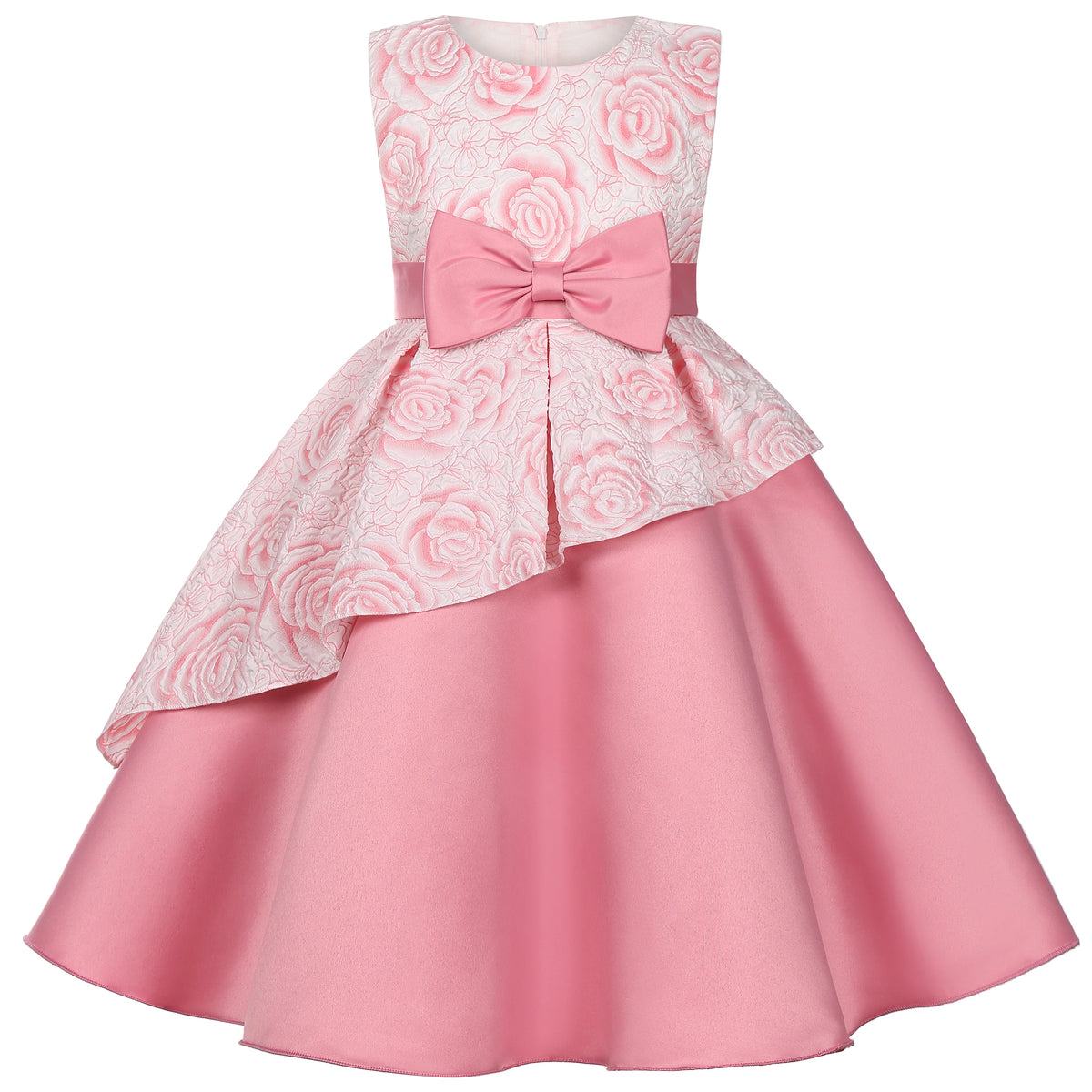 Robe princesse fille fleurie avec nœud – CLEVI Paris