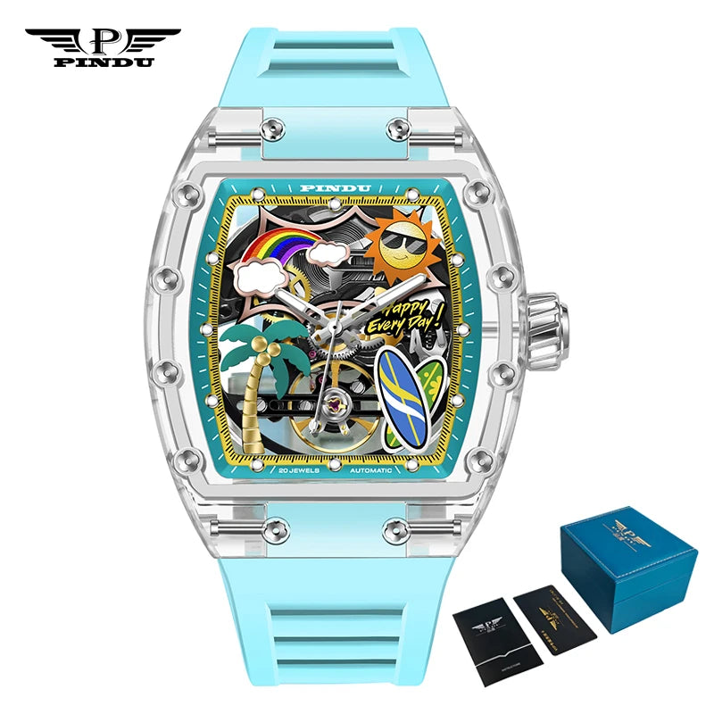 Montre Mécanique Transparente PINDU Homme – CLEVI Paris