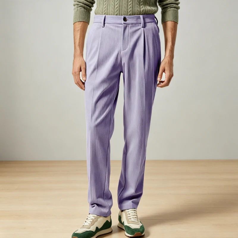 Pantalon homme en velours côtelé taille haute – CLEVI Paris