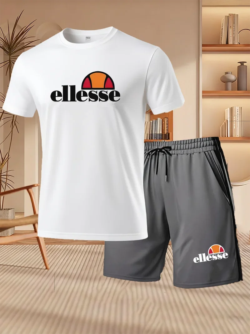 Ensemble homme d’été en polyester à col rond – CLEVI Paris