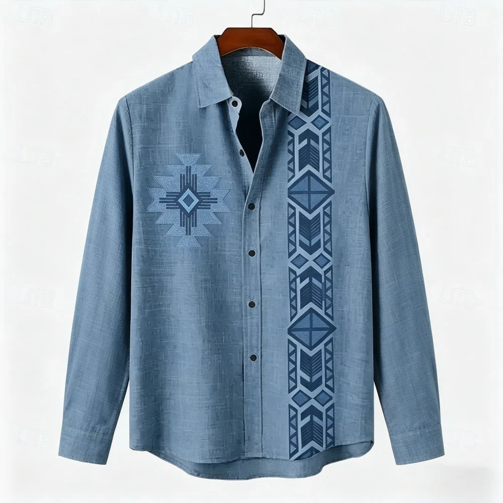 Chemise homme en lin imprimée – CLEVI Paris