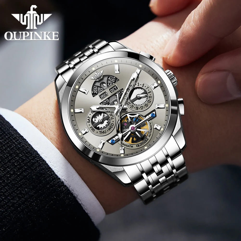 Montre Homme Automatique Squelette Calendrier Oupinke 3251 – CLEVI Paris