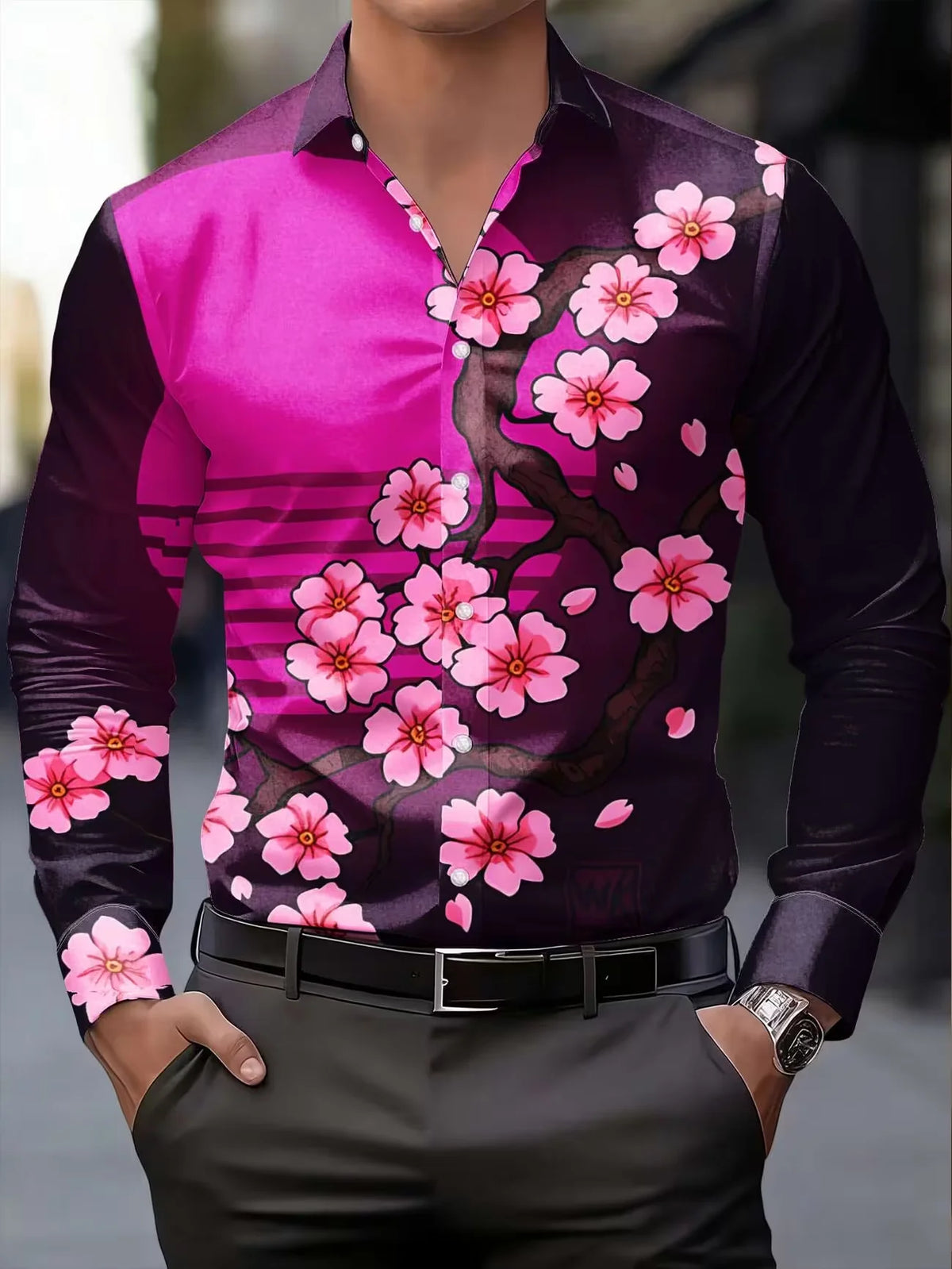 Chemise Homme Imprimée 3D Aigle Flamboyant – CLEVI Paris