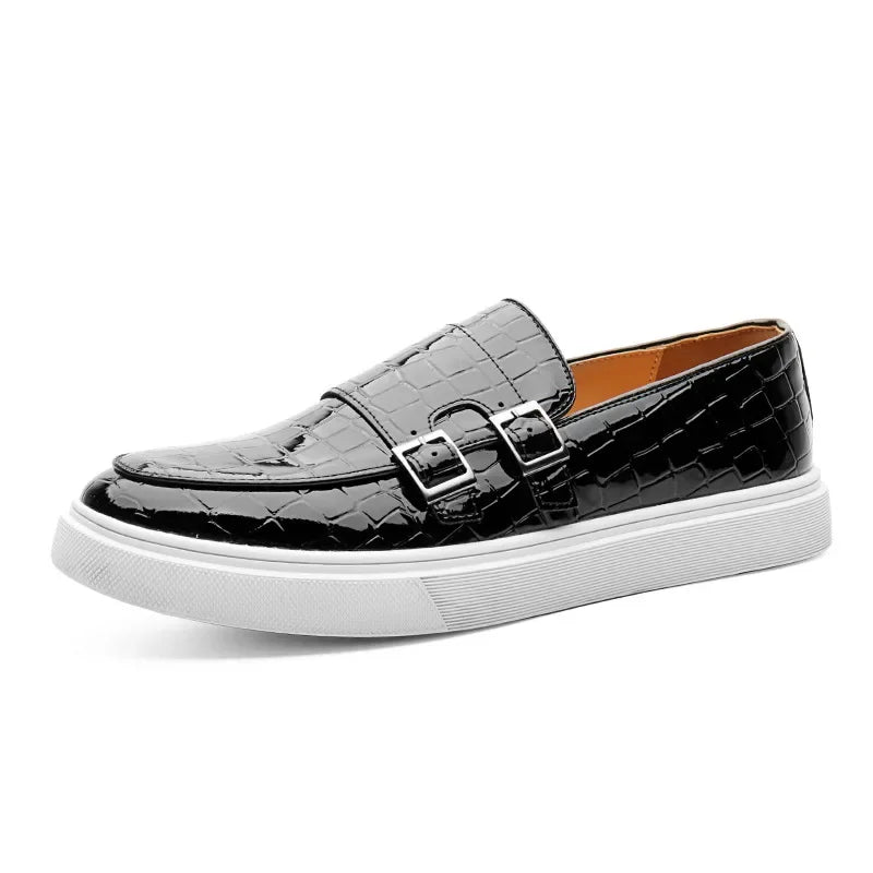 Mocassins Homme Cuir Embossé Style Britannique — Slip-On, Semelle Épaisse, Respirants, Pointures 38-46 | CLEVI Paris