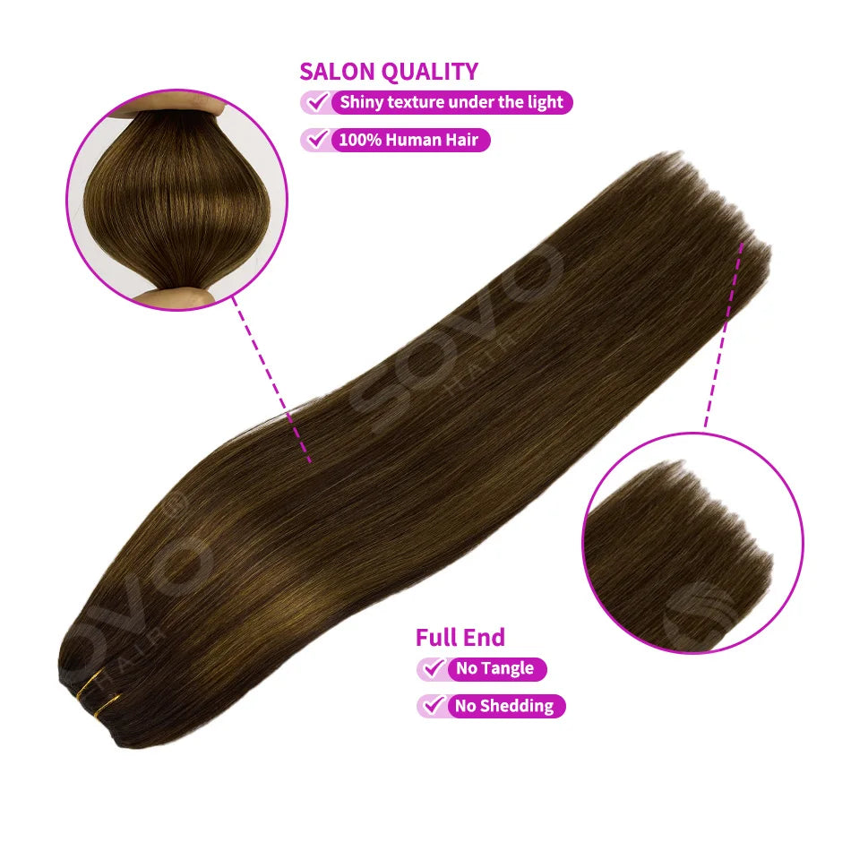 Extensions Clips Remy 7Pcs 120g Droites Femme – CLEVI Paris