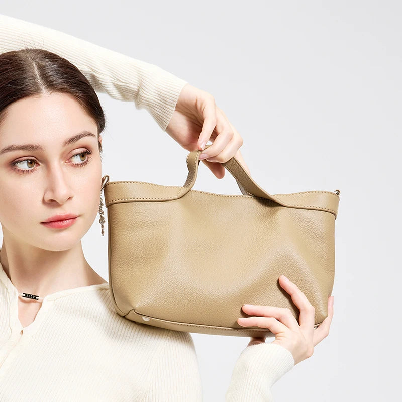Sac Aisselle Cuir Véritable Patchwork Femme Rétro Multi-Poches Toutes Saisons – CLEVI Paris