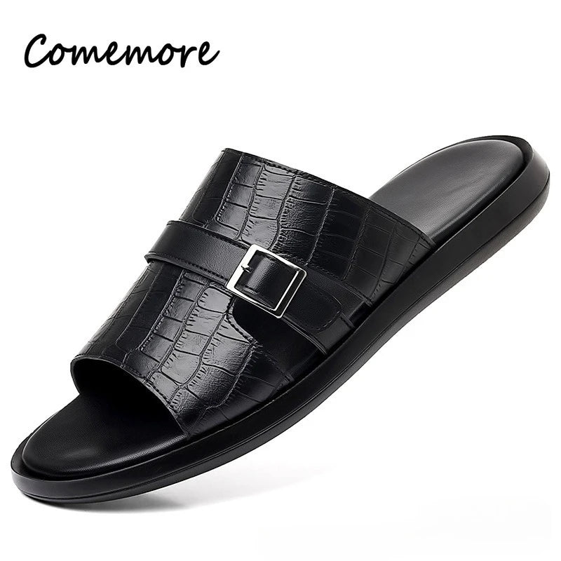 Sandales homme Comemore noires d’été – CLEVI Paris