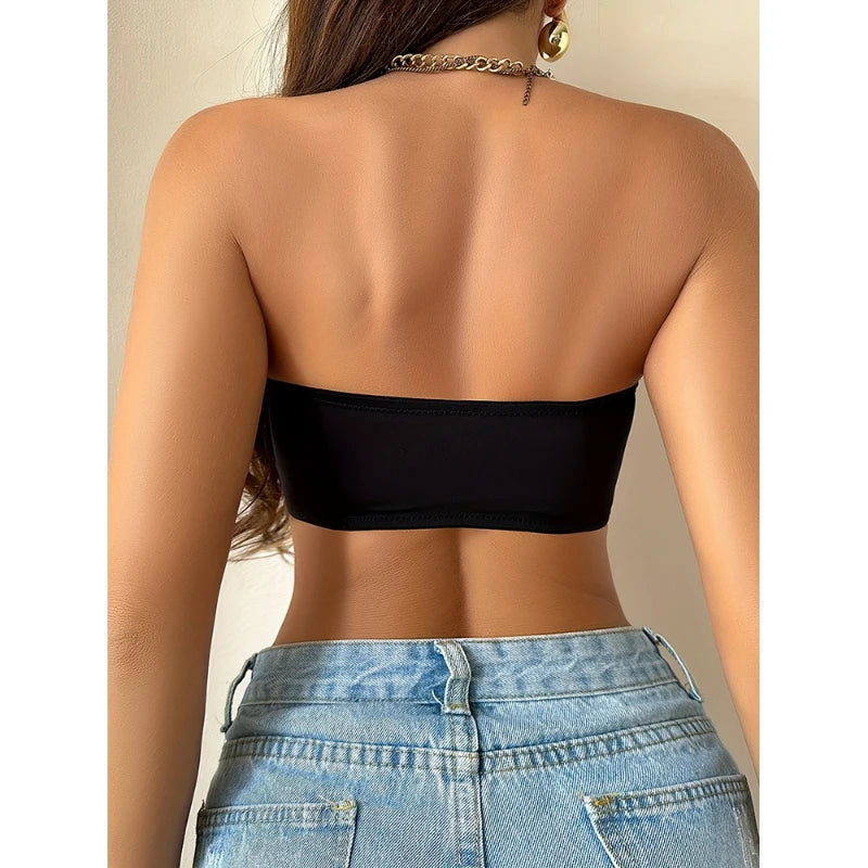 Soutien-Gorge Sans Bretelles Push-Up Dos Nu Invisible Bouton Frontal Femme – CLEVI Paris