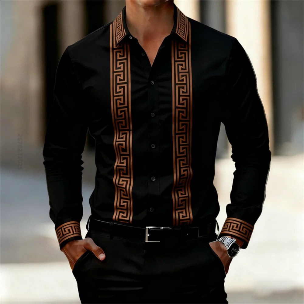 Chemise Imprimée Homme Manches Longues – CLEVI Paris