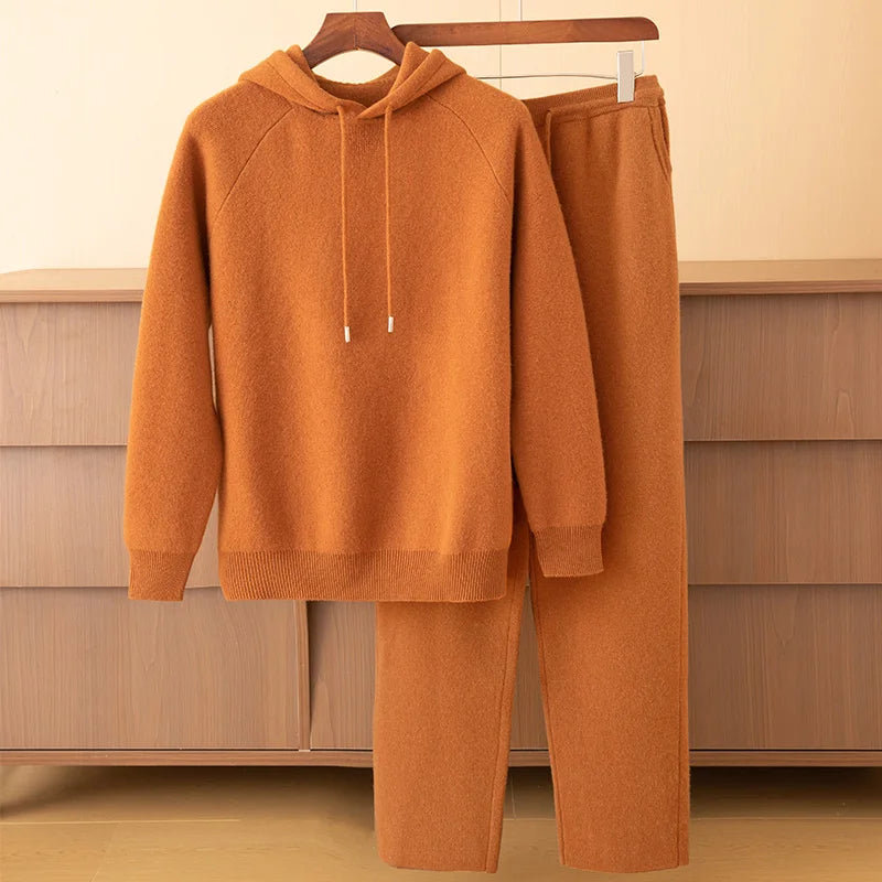 Ensemble homme cachemire à capuche raglan – CLEVI Paris