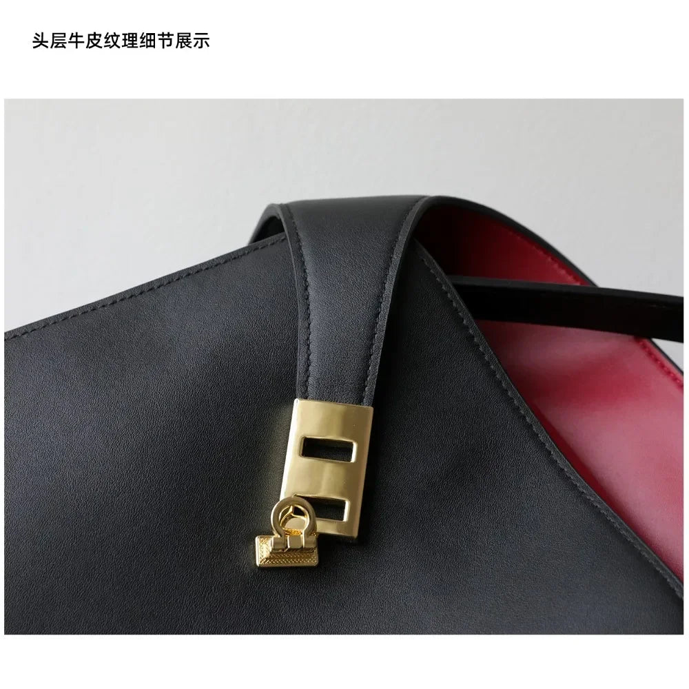 Sac Épaule Cuir Suédé Femme Verrou Métallique Style Minimaliste – CLEVI Paris