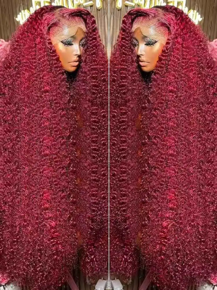 Perruque Lace Front 13x4 Deep Wave Cheveux Humains Brésiliens Bordeaux & Highlight – CLEVI Paris