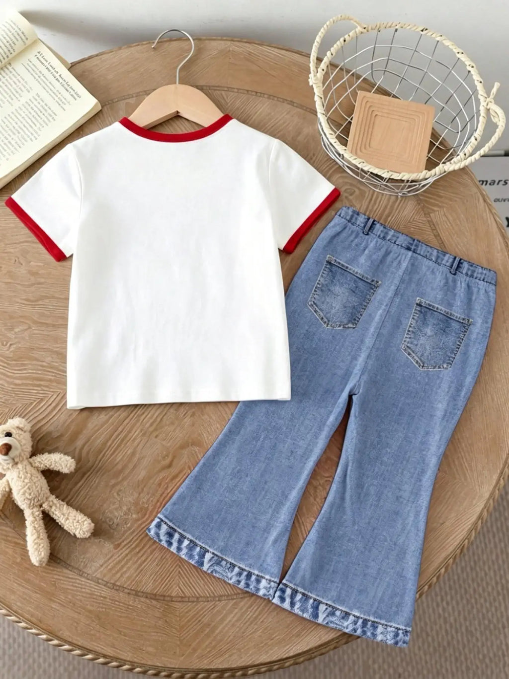 Ensemble fille t-shirt et pantalon cerises – CLEVI Paris