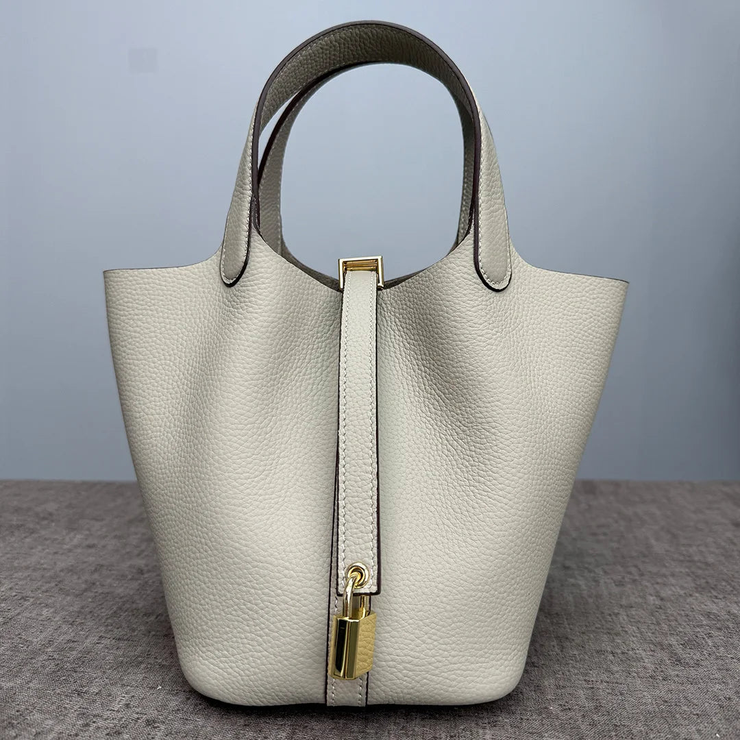 Sac Seau Cuir Togo Véritable Femme 2 Tailles Quincaillerie Or/Argent – CLEVI Paris